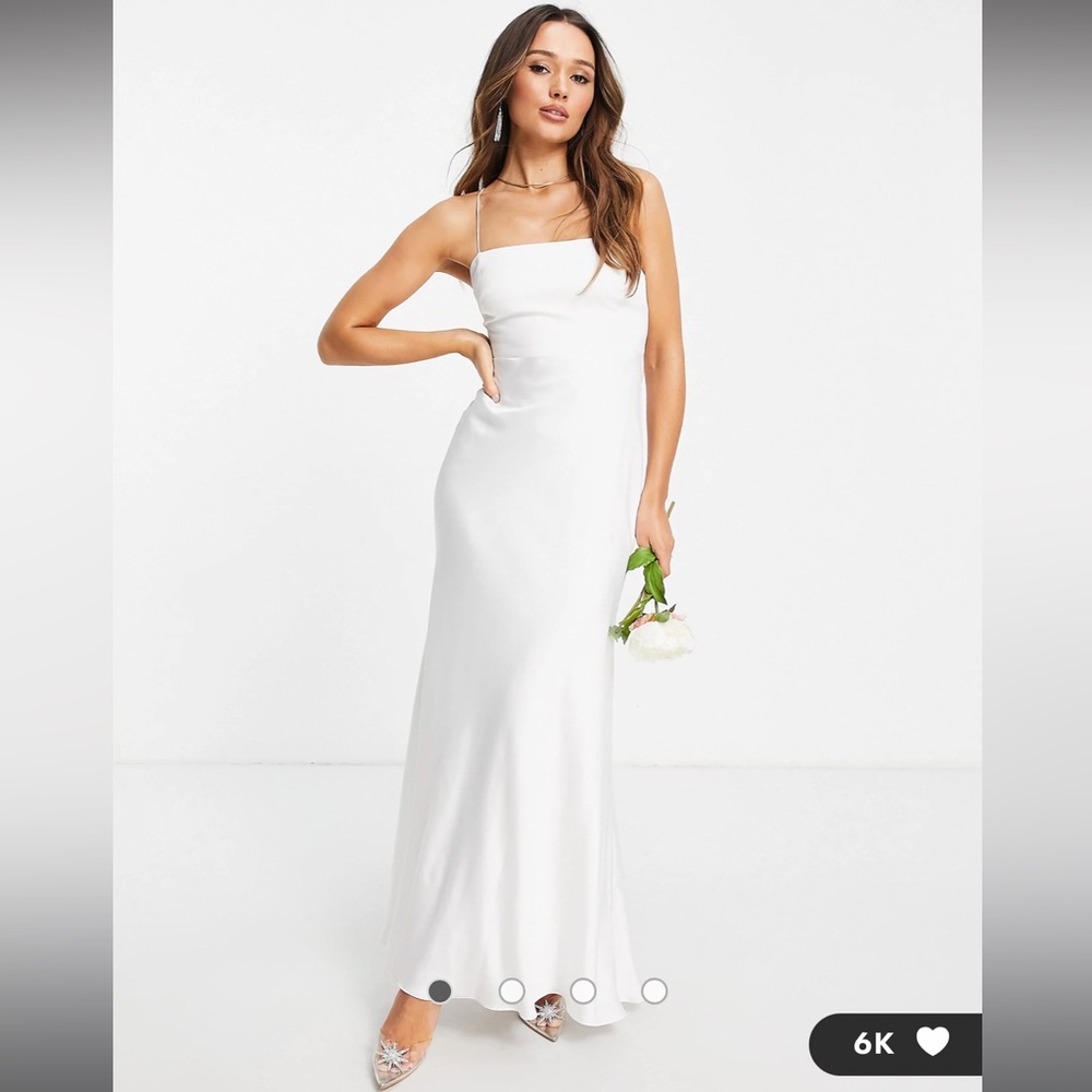 ASOS Astrid Satin Square Neck Wedding Dress